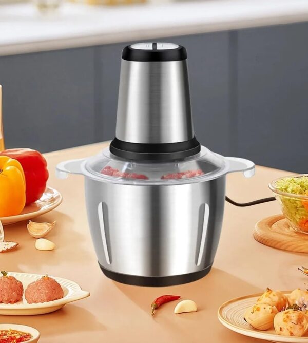 TOUARETAILS 700W Stainless Steel Electric Meat Mixer Grinders with Bowl for Heavy Kitchen Food Chopper Mixer, Meat, Vegetables, Onion Slicer Garlic Slicer