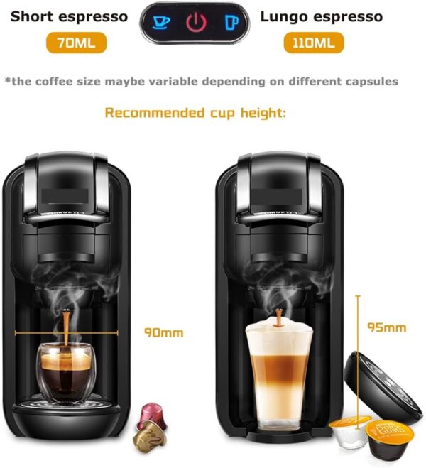 Espresso Coffee Machine Coffee Machine 19Bar 4in1 Multiple Capsule Expresso Cafetera MilkNexpresso Capsule Ground Coffee Pod - Image 3